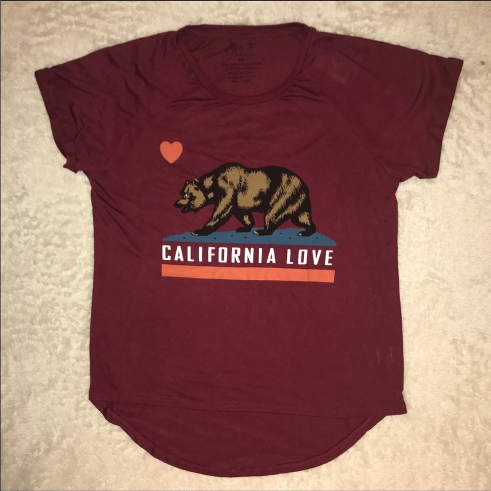 Freeze California Love Maroon T-shirt - NWT